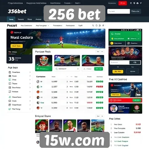 Interface e navegação do site 256 bet